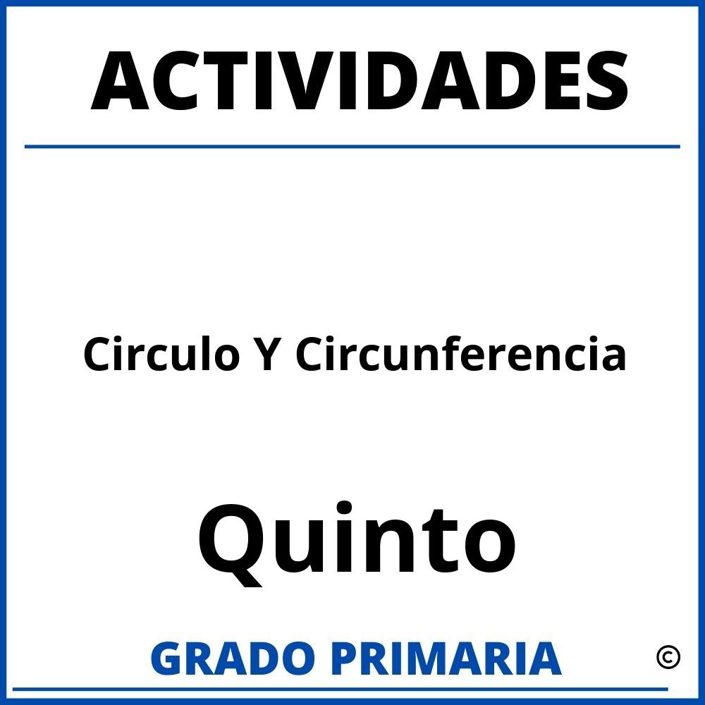 Actividades De Circulo Y Circunferencia Para Quinto Grado