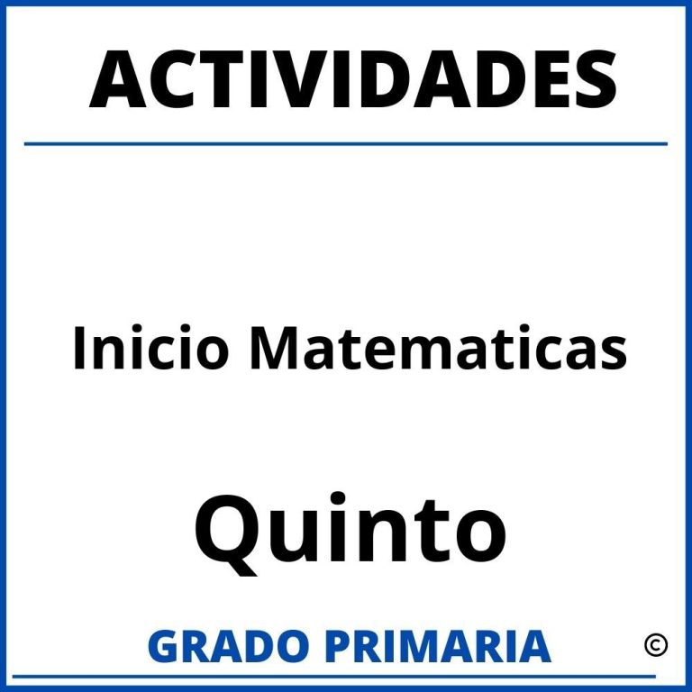 Actividades De Reforzamiento Quinto Grado Matemáticas